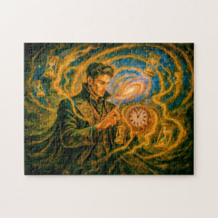 Time-bending mage in enchanted oil painting jigsaw puzzle