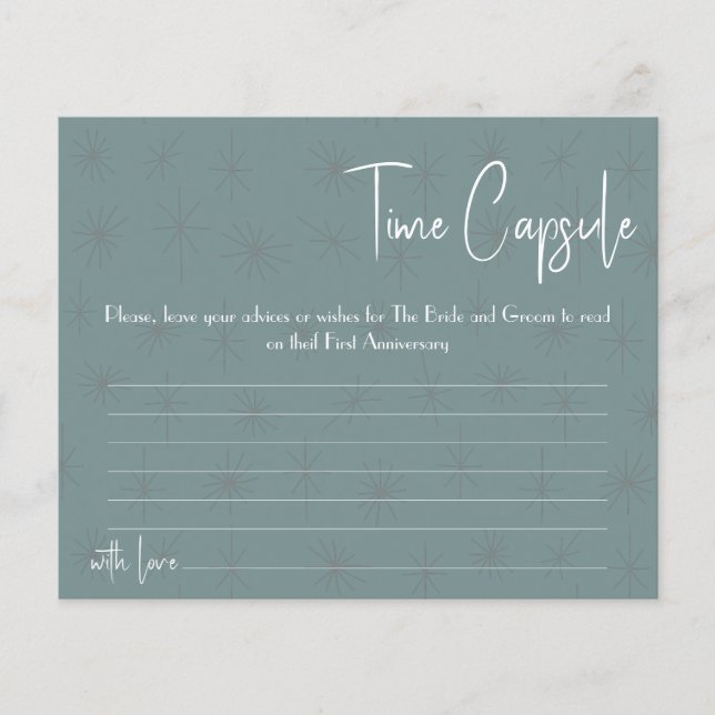 Time Capsule Advice Card Bridal Shower (Front)