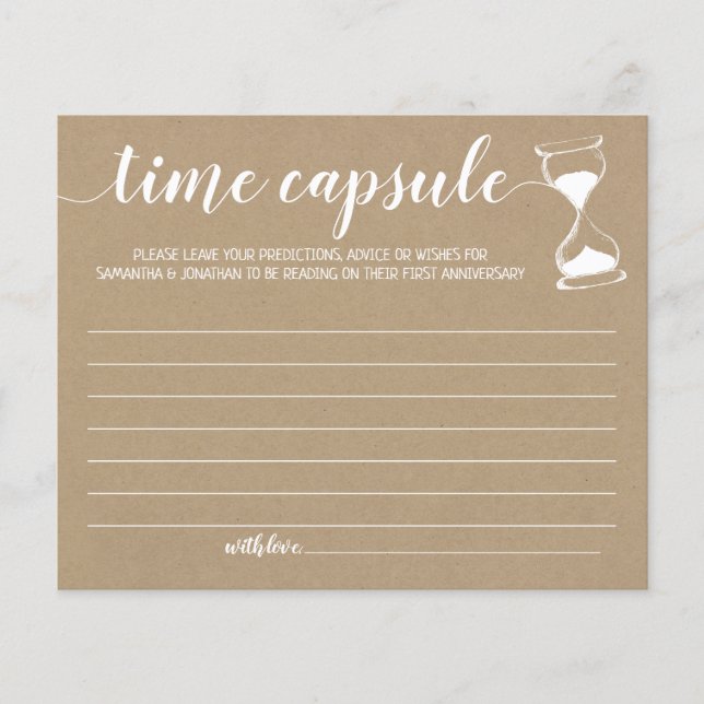 Time capsule advice couple shower english spanish (Front)
