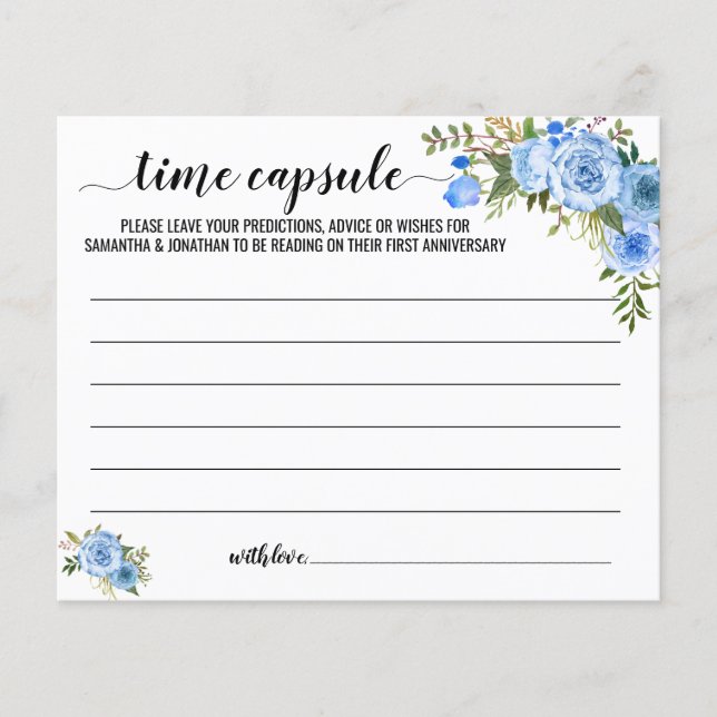Time Capsule Advice Couples Shower english spanish (Front)