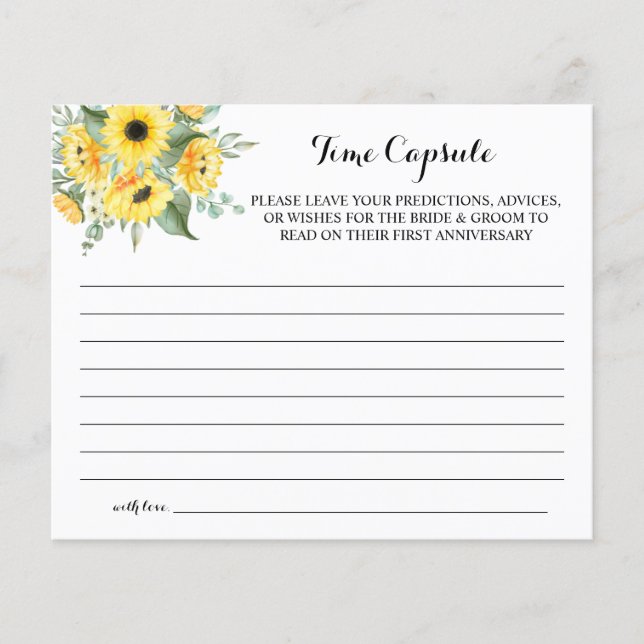 Time Capsule Advice for Couple Bridal Shower card (Front)