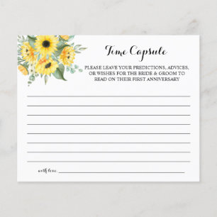 Time Capsule Advice for Couple Bridal Shower card