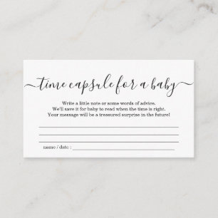 Time Capsule Baby Shower Enclosure Card