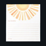 Time capsule Boho sunshine sun yellow orange Notepad<br><div class="desc">For more advanced customisation of this design,  simply select the "Edit using Design Tool" button above!</div>