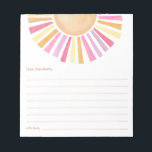 Time capsule Boho sunshine sun yellow pink Notepad<br><div class="desc">For more advanced customisation of this design,  simply select the "Edit using Design Tool" button above!</div>