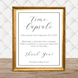 Time Capsule Minimalist Baby Shower Game Poster