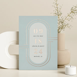 Time Capsule   Modern Deco Foil Save the Date Card