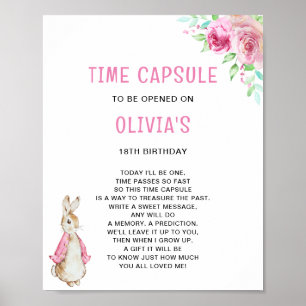 Time Capsule Peter rabbit Pink Birthday Poster