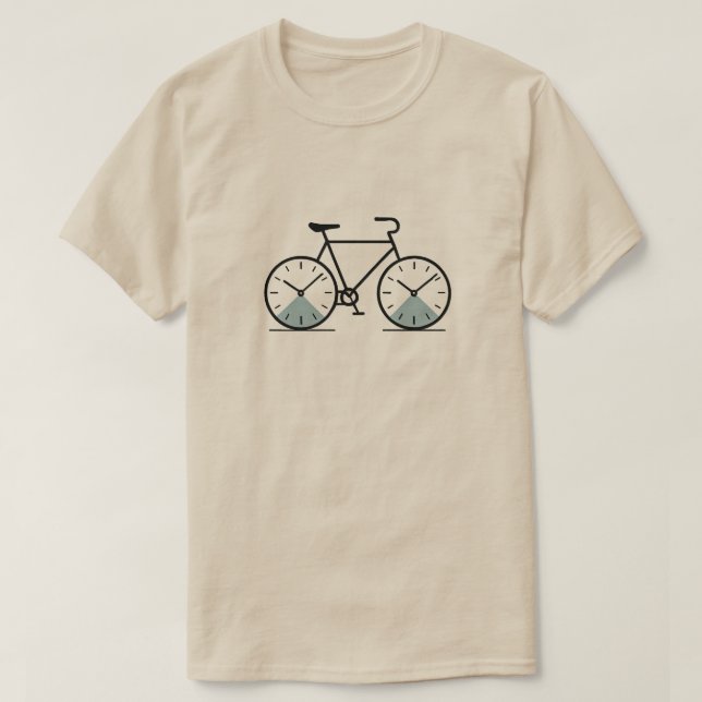 Time Cycle – Minimalist Bicycle Clock T-Shirt (Design Front)