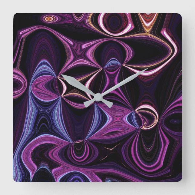 Time Distortion Sci-Fi Square Wall Clock (Front)