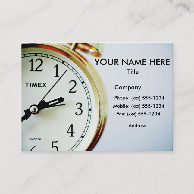 TIME ENOUGH! (Delivery, courier or messenger) ~ Business Card (Front)