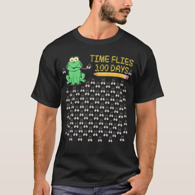 time flies 100 days of school T-Shirt (Front)