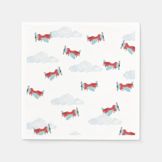 Time Flies Aeroplane Birthday Napkin