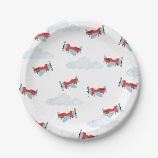 Time Flies Aeroplane Birthday Paper Plate
