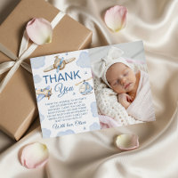 Time Flies Aeroplane Photo Thank You Card