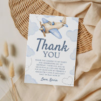 Time Flies Aeroplane Photo Thank You Card