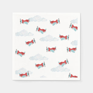 Time Flies Airplane Birthday  Napkin