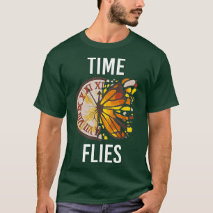 Time Flies Butterfly Clock Butterflies Lover T-Shirt
