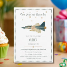 Time Flies fighter jet Aeroplane Boy First Birthda