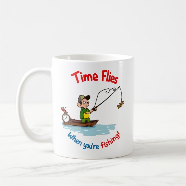 Time Flies When You're Fishing Coffee Mug (Left)