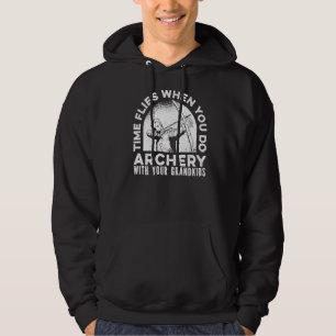 Time Flies With Grandkids Bowman Bow Archery Gran Hoodie