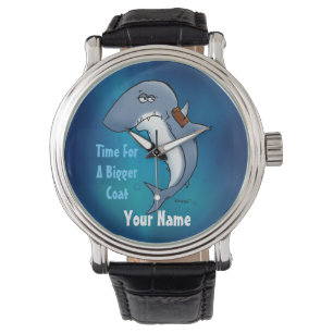 Time For A Bigger Coat Funny Blue Shark Watch