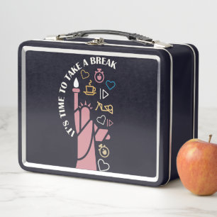 Time for a break, cool refreshing and fun filled. metal lunch box