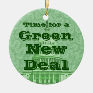 Time For a Green New Deal Ceramic Tree Decoration