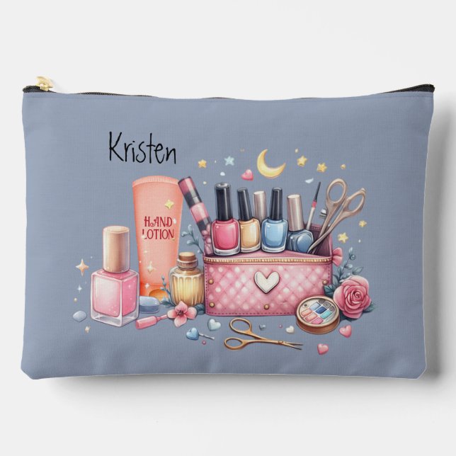 Time For A Manicure Large Accessory Pouch (Front)