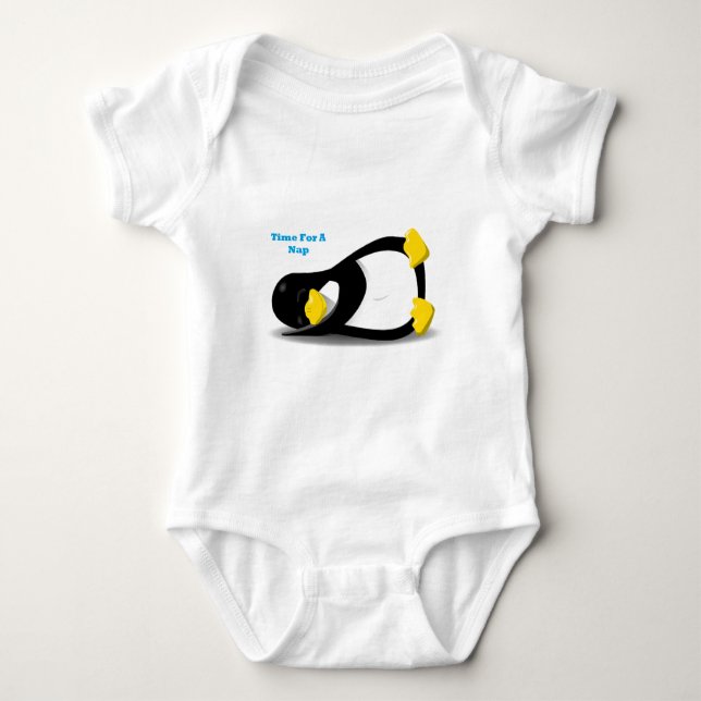 Time For A Nap Penguin Baby Bodysuit (Front)