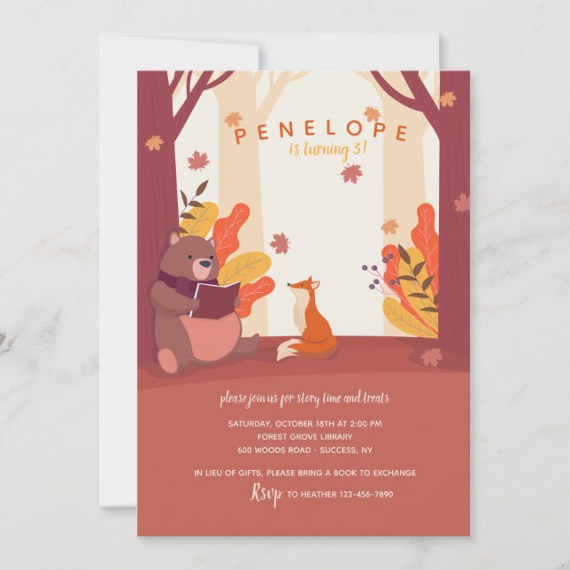 Time for a Story Birthday Party Invitation (Front)