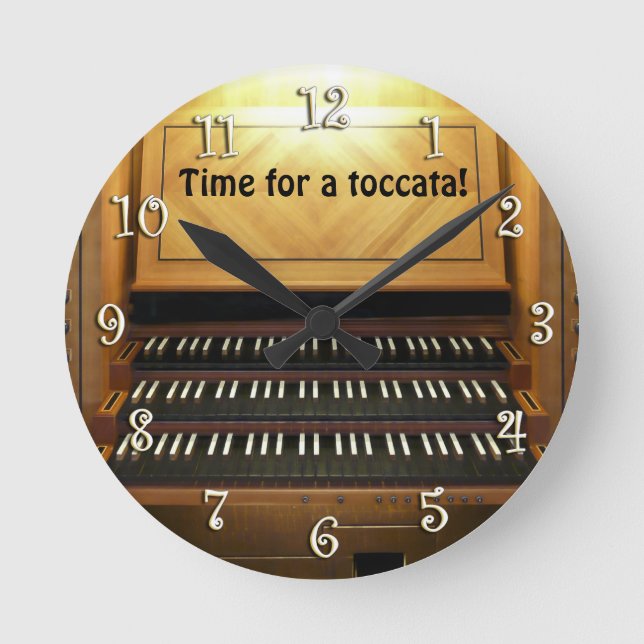 Time for a toccata! organist's wall clock (Front)
