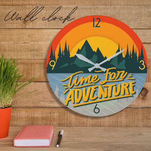 Time for adventure large clock