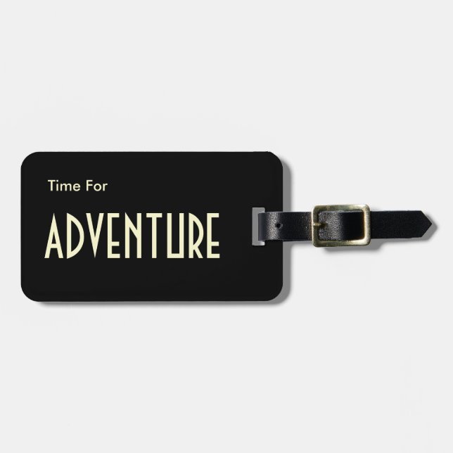 Time For Adventure Modern Personalise Luggage Tag (Front Horizontal)