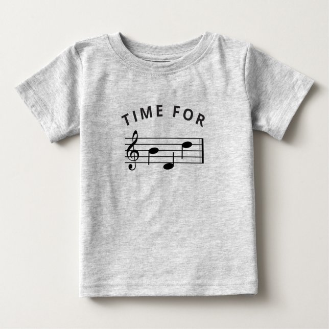 Time For Bed Music Note Funny Musician Treble Clef Baby T-Shirt (Front)