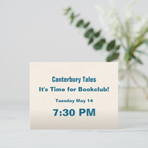 Time for Bookclub  Postcard