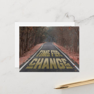 time for change autumn vibes postcard