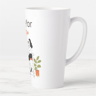 Time for Coffee Cute Couple Illustratio Mug, 15 oz Latte Mug