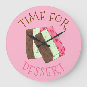 Time for Dessert Italian Food Spumoni Ice Cream Large Clock