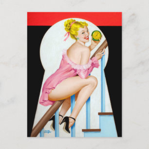 Time for Fun Pin Up Postcard