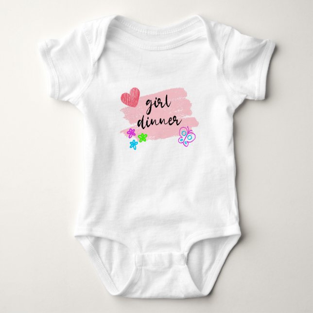 Time for Girl Dinner Baby Bodysuit (Front)