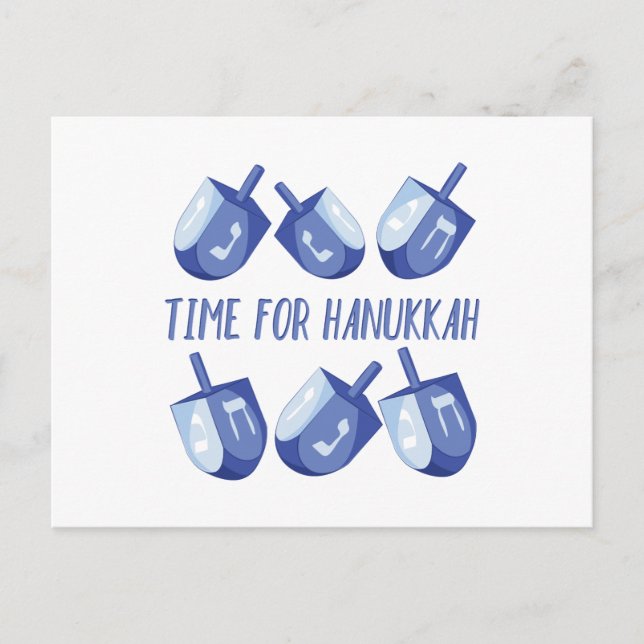 Time For Hanukkah Holiday Postcard (Front)