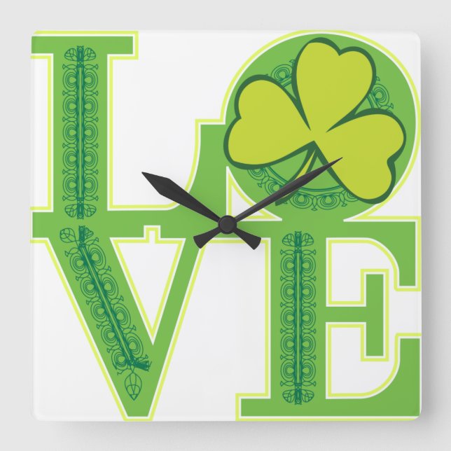 Time for Love! Square Wall Clock (Front)