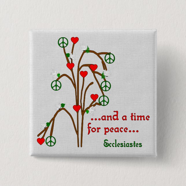 Time For Peace 15 Cm Square Badge (Front)