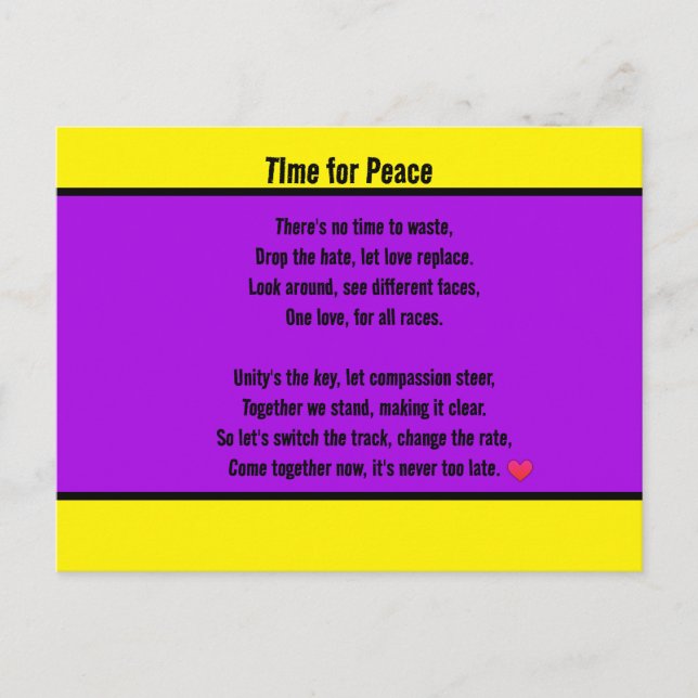 Time for Peace Postcard (Front)