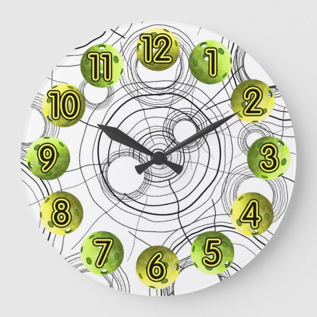 Time for Pickleball Lime Green Clock (Front)