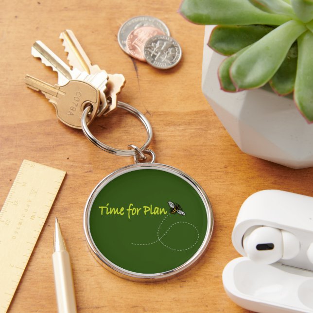 Time for Plan Bee Green BG Key Ring (Desk)