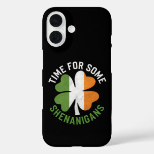 Time For Some Shenanigans Clover St Patrick's Day iPhone 16 Case