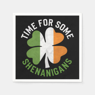 Time For Some Shenanigans Clover St Patrick's Day Napkin