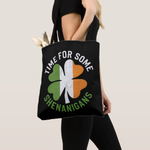 Time For Some Shenanigans Clover St Patrick's Day Tote Bag